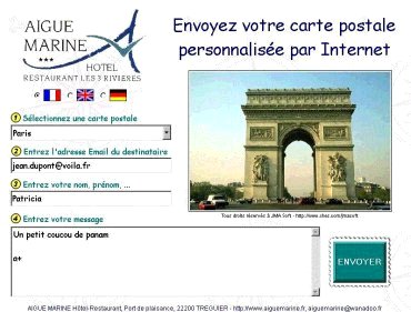 Copie d'�cran du logiciel Postcard